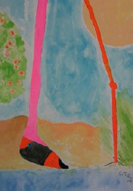 Geo Flamingo (Watercolor)