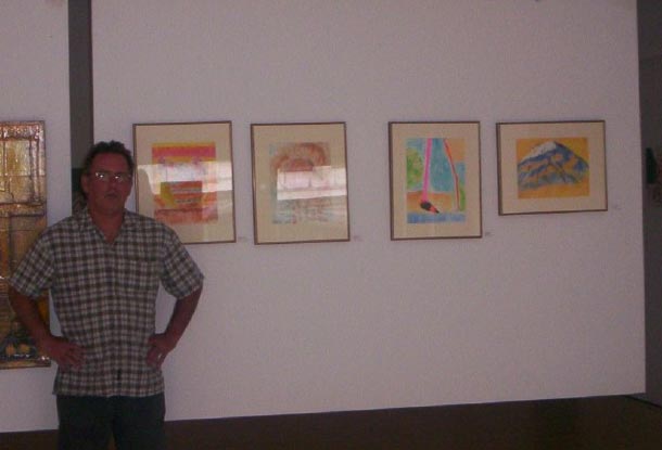 Craig posing with his work ()